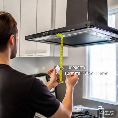 测量集成灶排烟口，略大于120