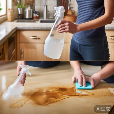 “白醋喷壶去油污，轻松洁净！”