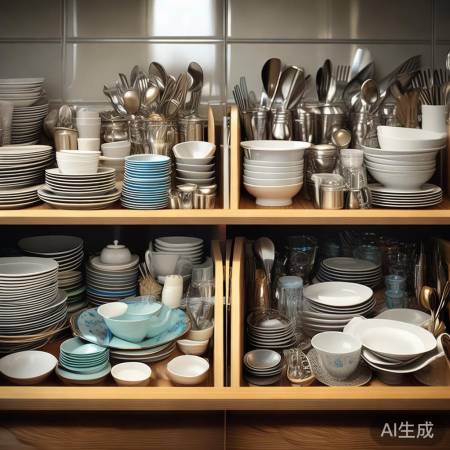 分类存放餐具，提高利用率。