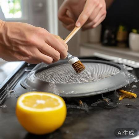 清洁小技巧：旧牙刷刷烟机，柠檬