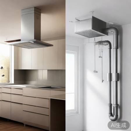 油烟机烟管：吊顶壁挂，选装随心