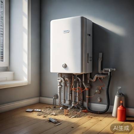 壁挂炉回水管堵塞，水流不畅。