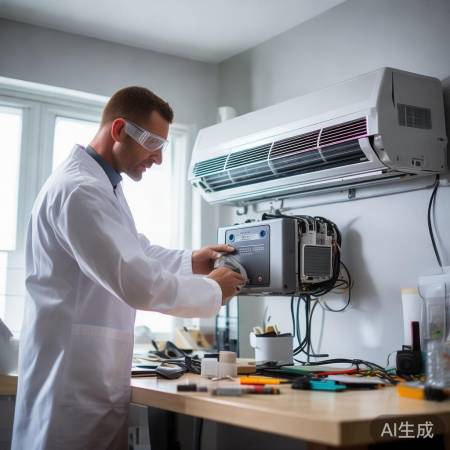 空调故障排查：检查主机。