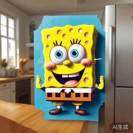 海绵宝宝背面冰箱贴,可爱家居小物推荐 海绵宝宝背面冰箱贴,可爱家居小物推荐