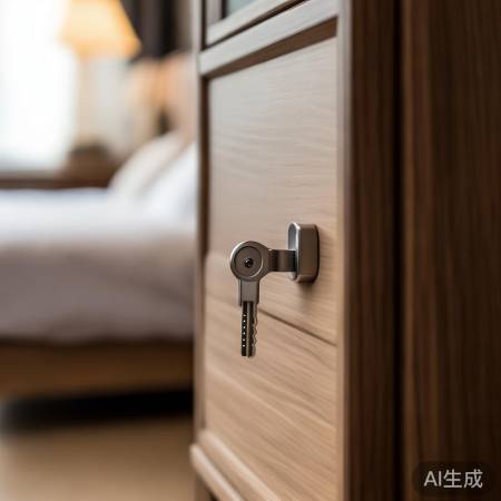 家用床头柜保险柜带钥匙，安全存储两不误