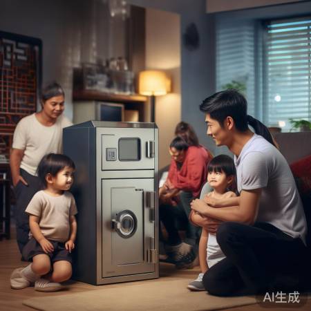 家用床头柜保险柜带钥匙，安全存储两不误