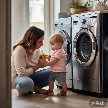 洗衣机安全小贴士：勿放玩具，门