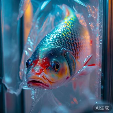 保鲜膜包裹鱼，保鲜防水分流失