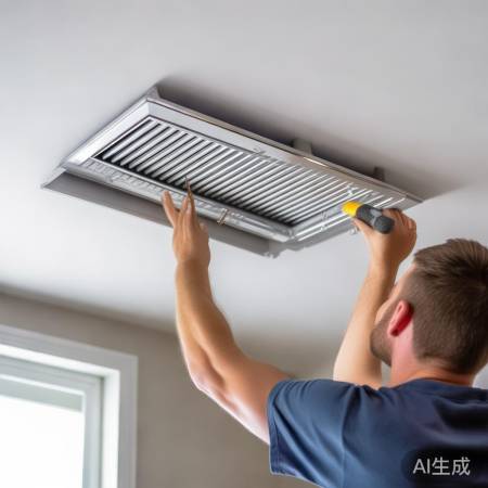 安装百叶斜风，螺丝固定。