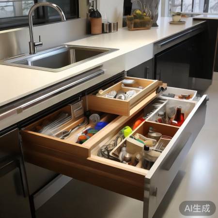 “一体机收纳强，厨房井然有序”