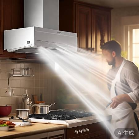 厨房空调改造，油烟机软管连接，