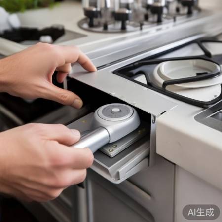 面板下报警器，灶侧螺丝固定