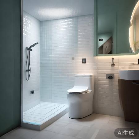 智能马桶淋浴布局，舒适浴室体验