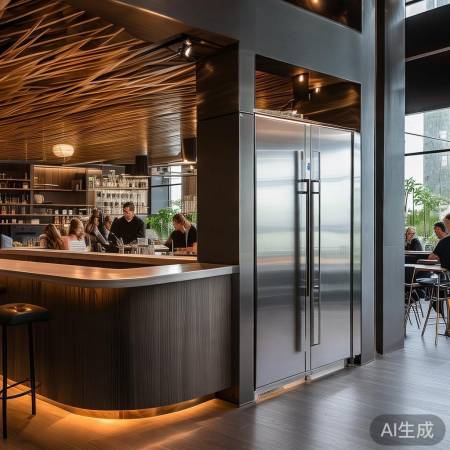 餐厅装修新选择:嵌入式冰箱配吧台,打造时尚餐饮空间 餐厅装修新选择:嵌入式冰箱配吧台,打造时尚餐饮空间