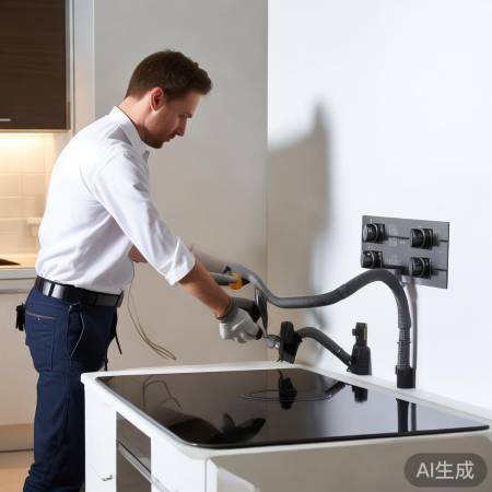 安装集成灶，接电源燃气，注意安