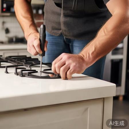 燃气灶安装：定位固定，确保平稳