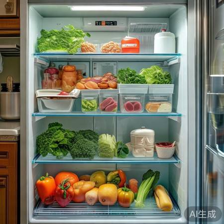 食物摆放合理，留空间防结霜。