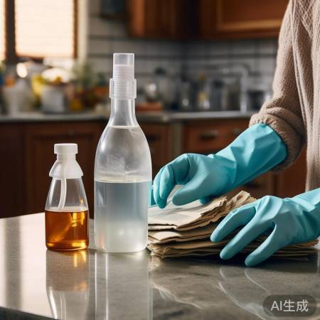 清洁工具准备：喷壶、白醋、洗洁