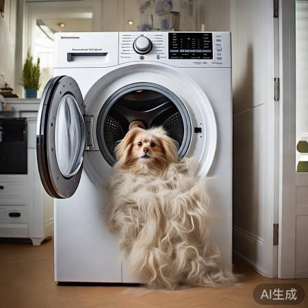 定期清洗洗衣机，防止宠物毛发堵
