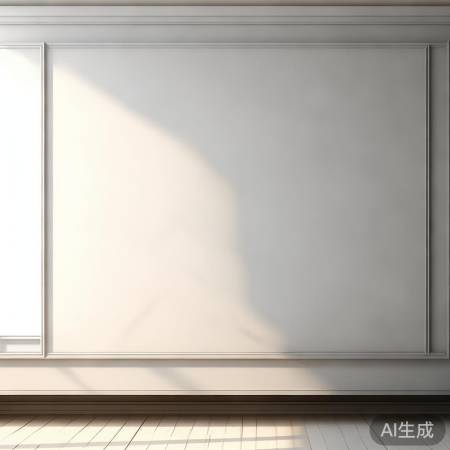 简约电视墙，中性色调，宁静氛围