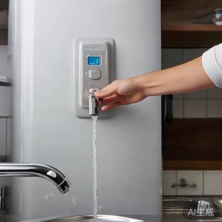 开启百得热水器，水源注入。