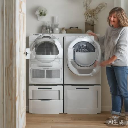 阳台空间巧利用，烘干机洗衣机平放布局图解析
