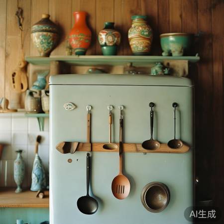 冰箱后面裸露巧装饰，打造家居美观新亮点