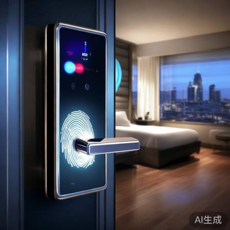 宾馆安全升级首选：指纹锁锁具海报，智慧生活新体验