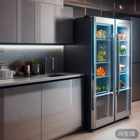 嵌入式冰箱柜，免拉手设计新潮流