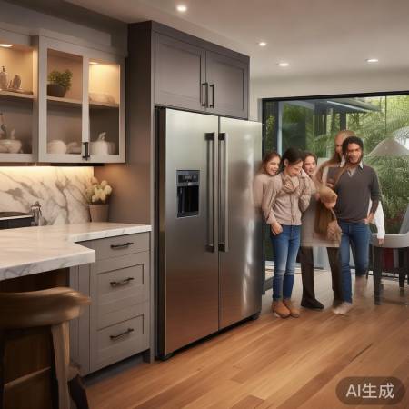 嵌入式冰箱柜，免拉手设计新潮流