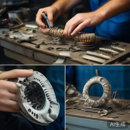 安装新拉簧，勿装反。