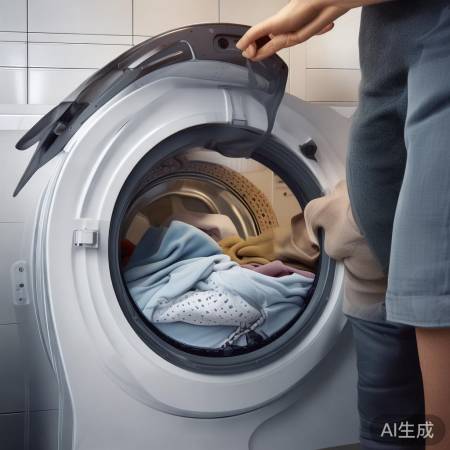 检查衣物，启动洗衣机