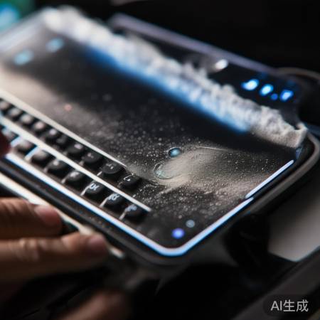 用湿布擦面板,恢复显示效果