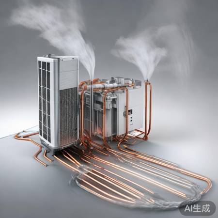 空气能热水器，冷媒循环加热