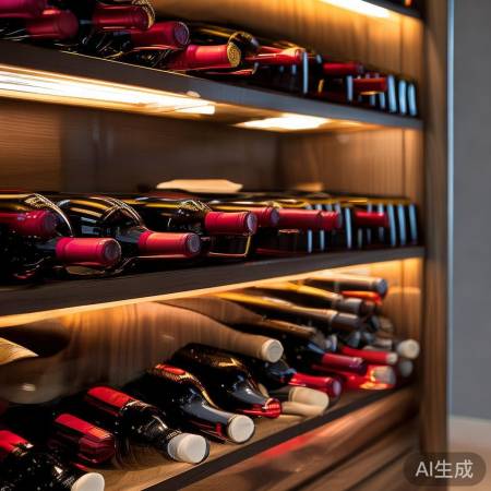 温馨红酒柜，LED灯带点缀