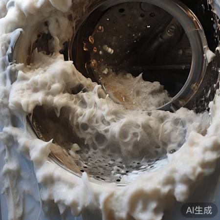 洗衣机内污垢生泡沫