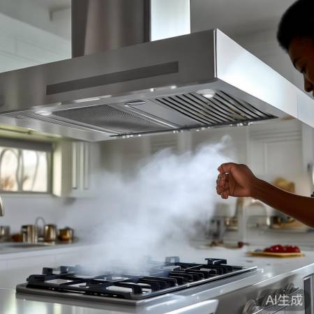 美的顶吸式油烟机,操作简便